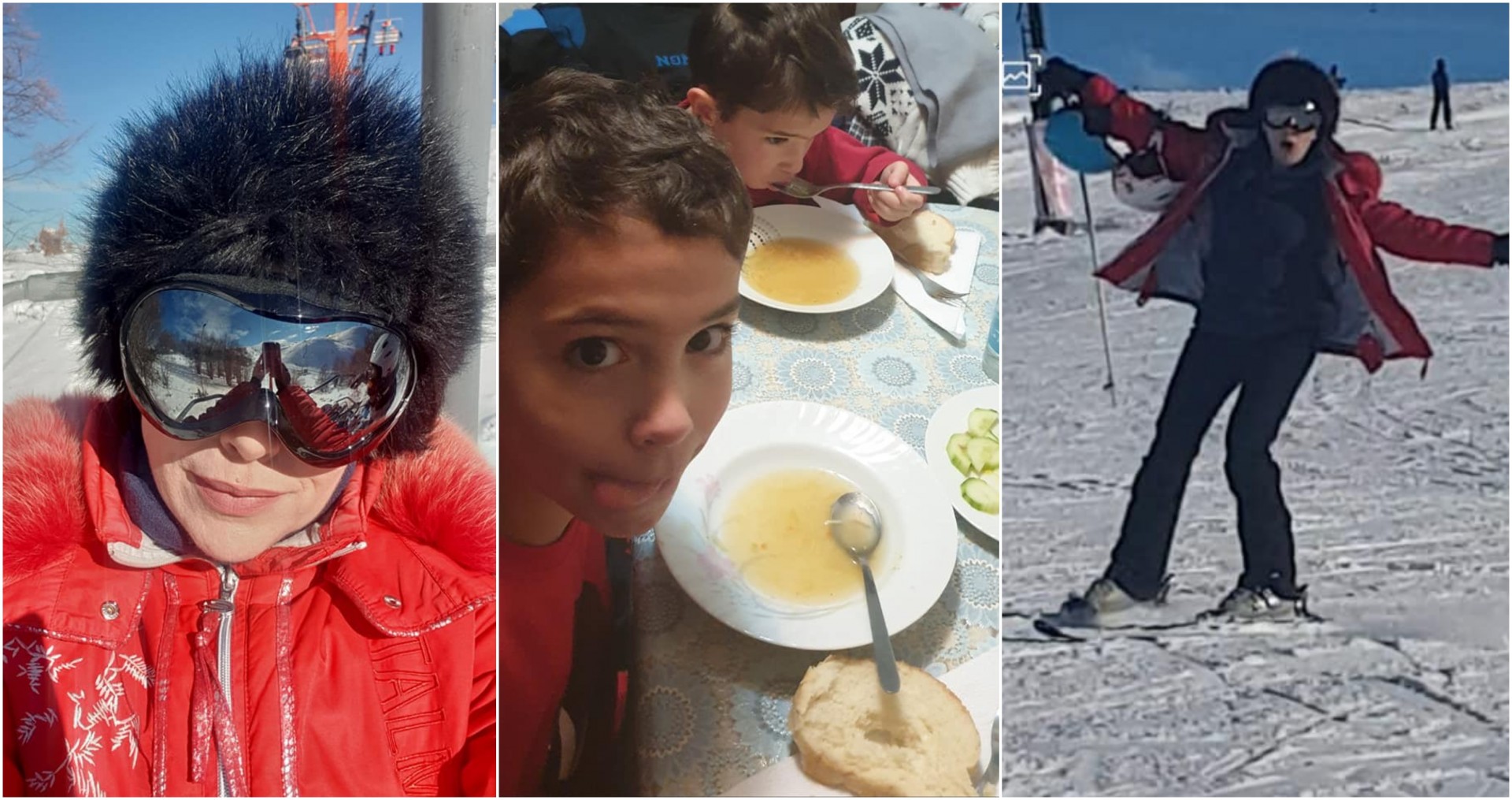 Снежни лудории, па топла супа по скијањето на Маврово: Ребека сподели како ужива со семејството