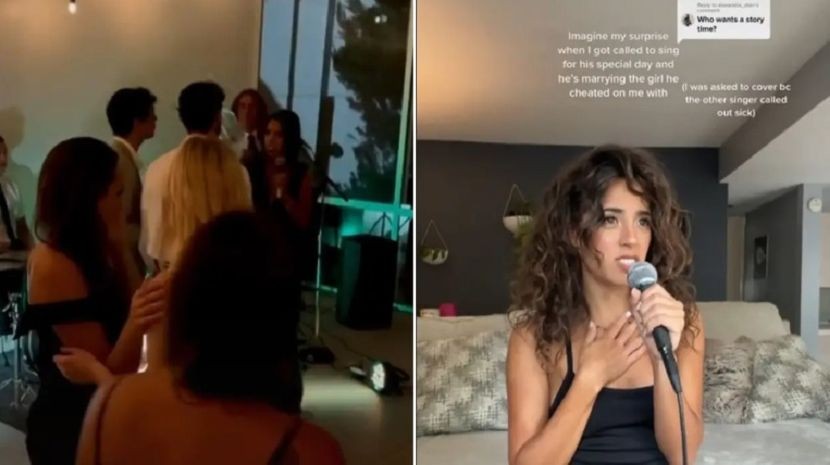 Филмска одмазда: Александра му пеела на свадбата на поранешниот и жената со која ја изневерувал (ВИДЕО)