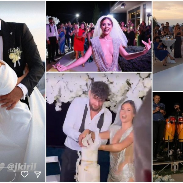 Свадбена веселба како на филм покрај Охридското Езеро: Ана Стојанова се омажи во бајковита венчаница, подоцна ја замени со мини светкав комплет