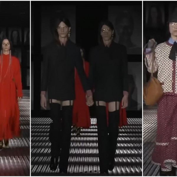 Невидено шоу на ревијата на италијанската модна куќа Гучи: Креациите ги носеа 68 пара близнаци (ВИДЕО)