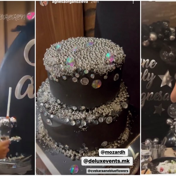 Раскошен роденден и црна торта со кристали: Агнеса прослави со пријателите