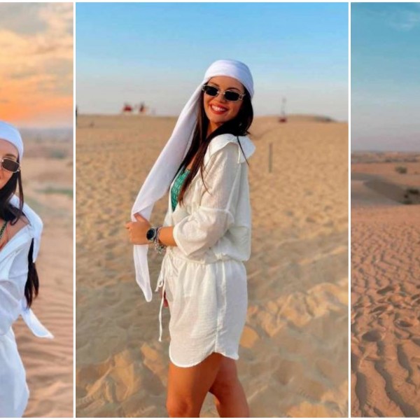 Како пустинска ружа среде Дубаи: Моника Црнокрак позира на зајдисонце